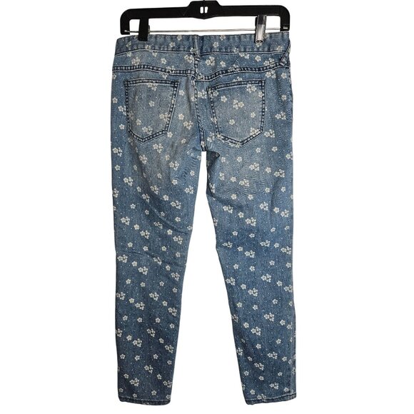 Free People Ditsy Flower Floral Denim Jeans Casual Low-Rise Ankle Women 26 - Picture 6 of 11